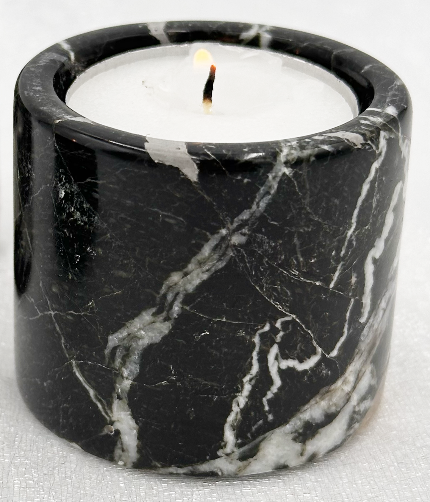 2" Cylindrical Tea-light in Marble and Onyx