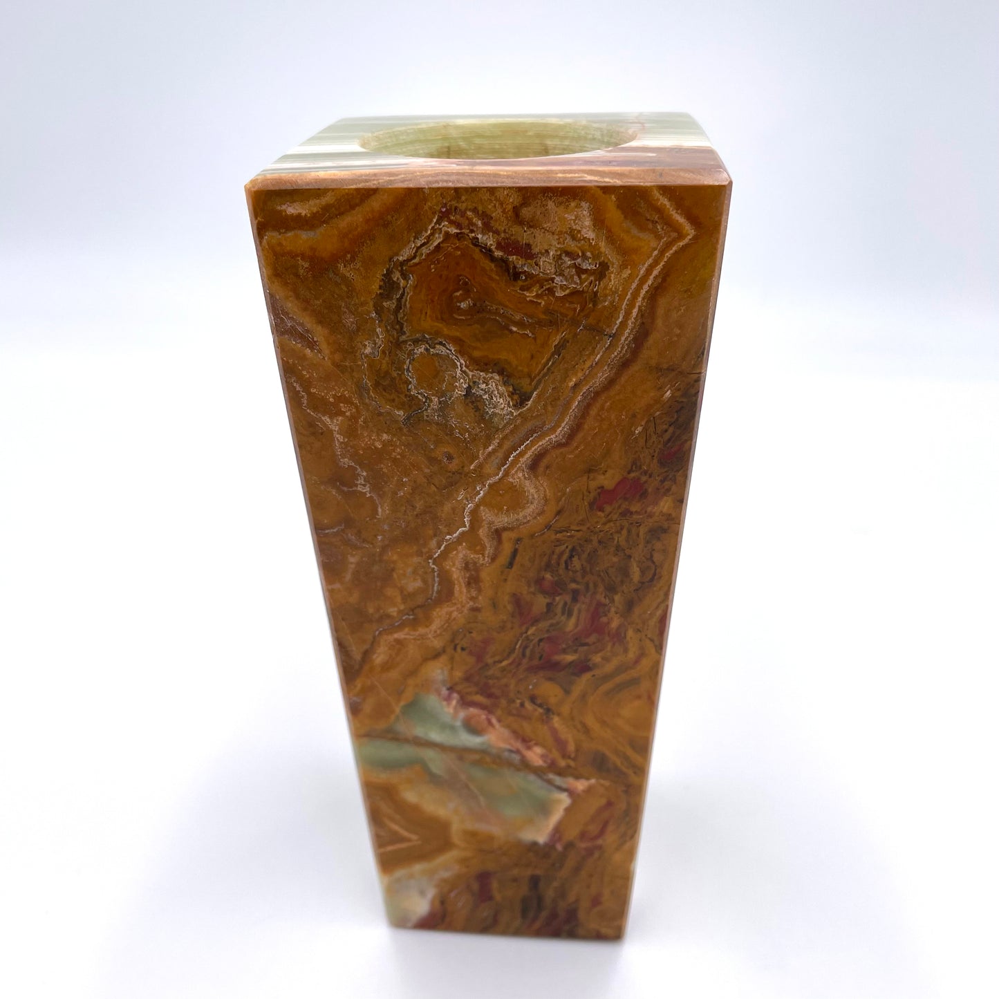 6" Square Vase - Marble and Onyx