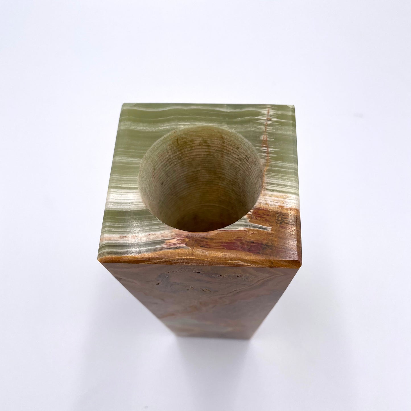 6" Square Vase - Marble and Onyx