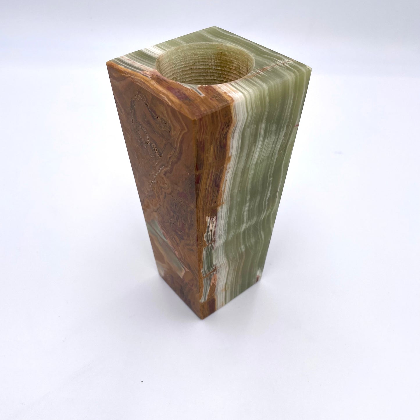 6" Square Vase - Marble and Onyx