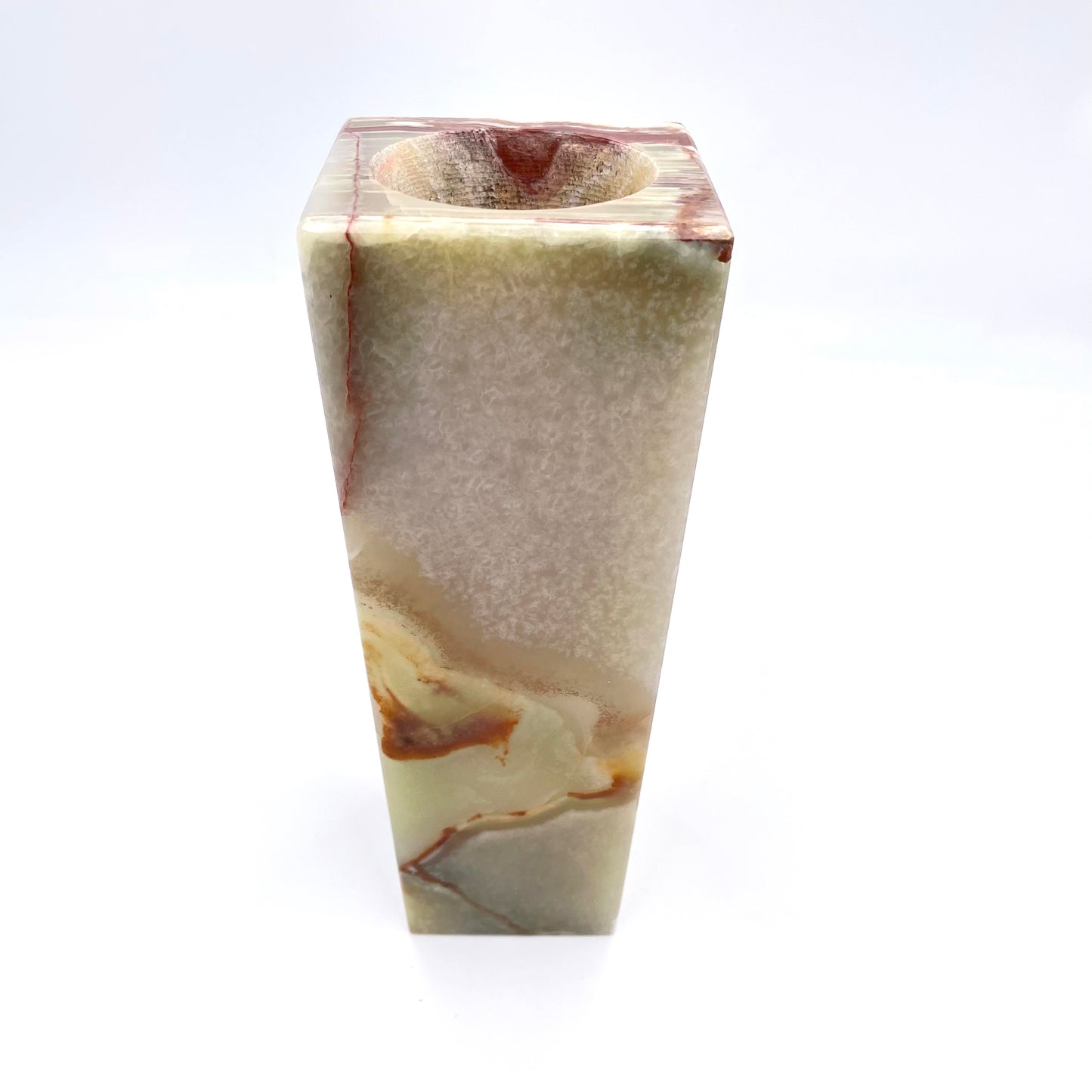 8" Square Vase in Marble and Onyx