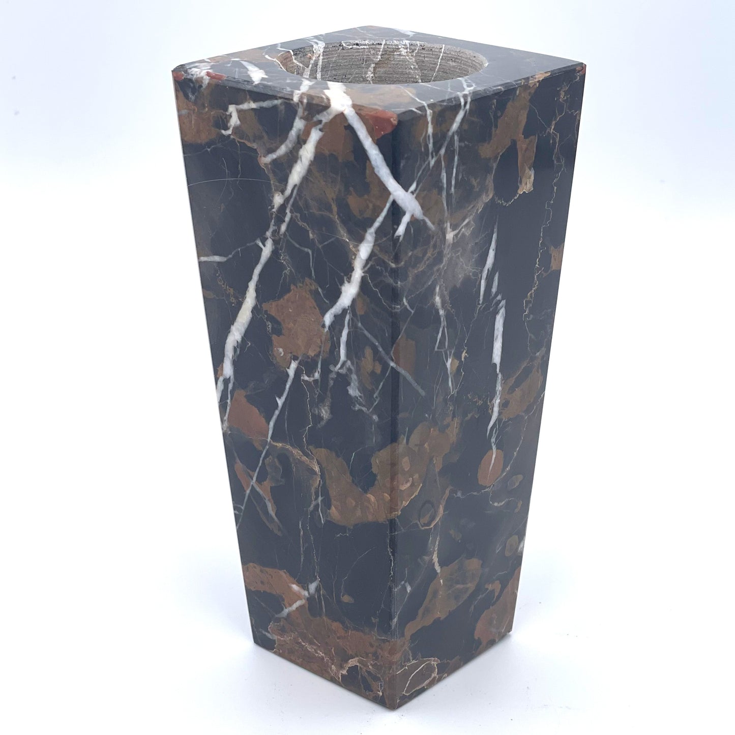 6" Square Vase - Marble and Onyx