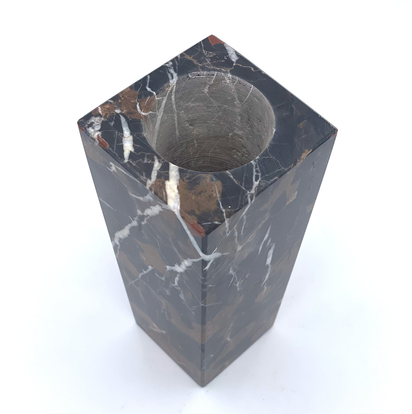 6" Square Vase - Marble and Onyx