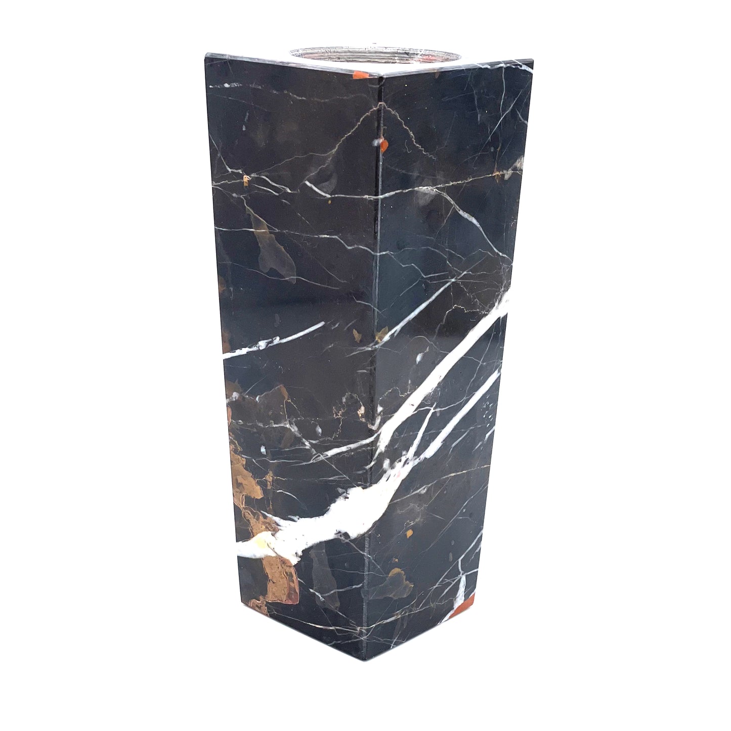 8" Square Vase in Marble and Onyx