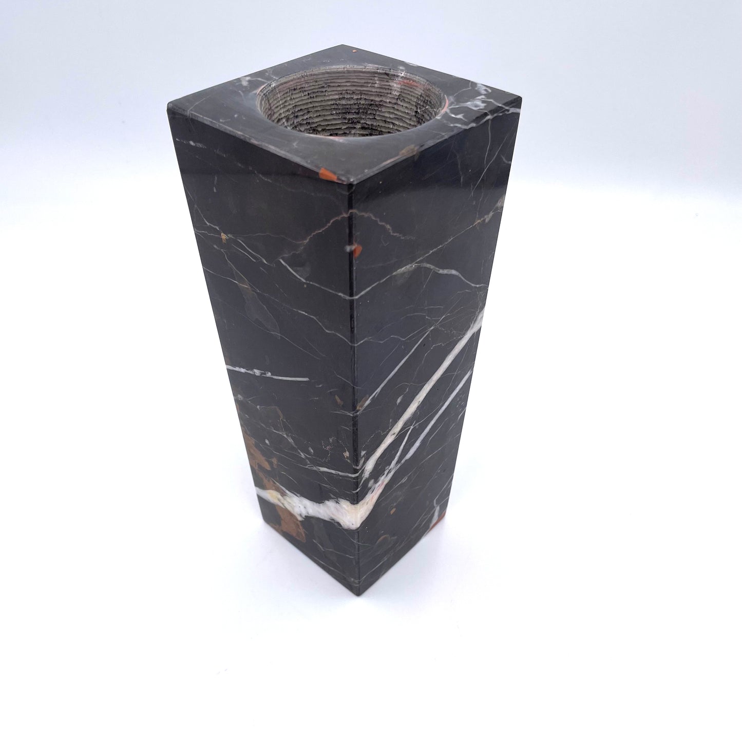 8" Square Vase in Marble and Onyx
