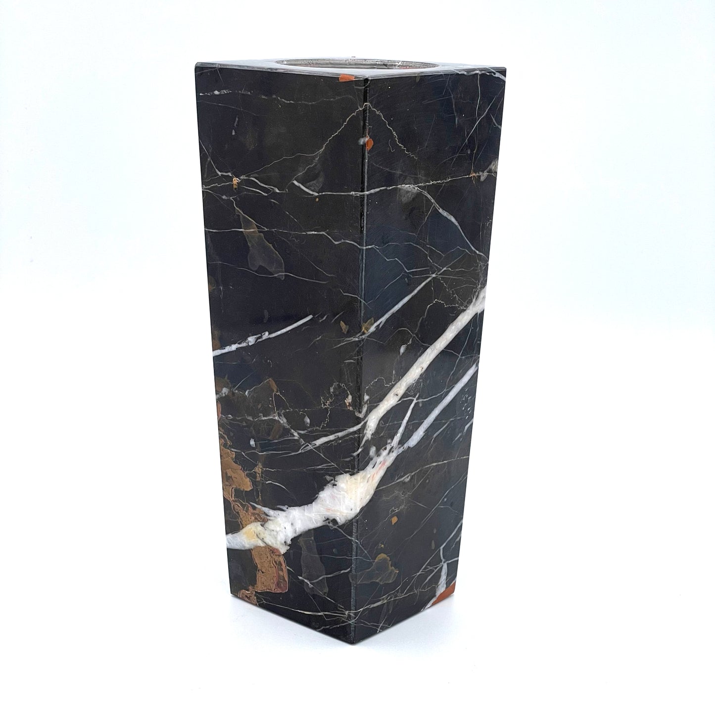 8" Square Vase in Marble and Onyx