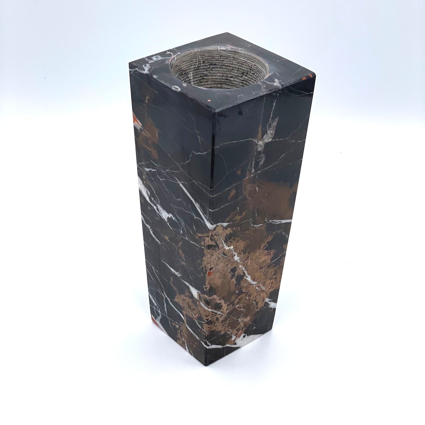 8" Square Vase in Marble and Onyx