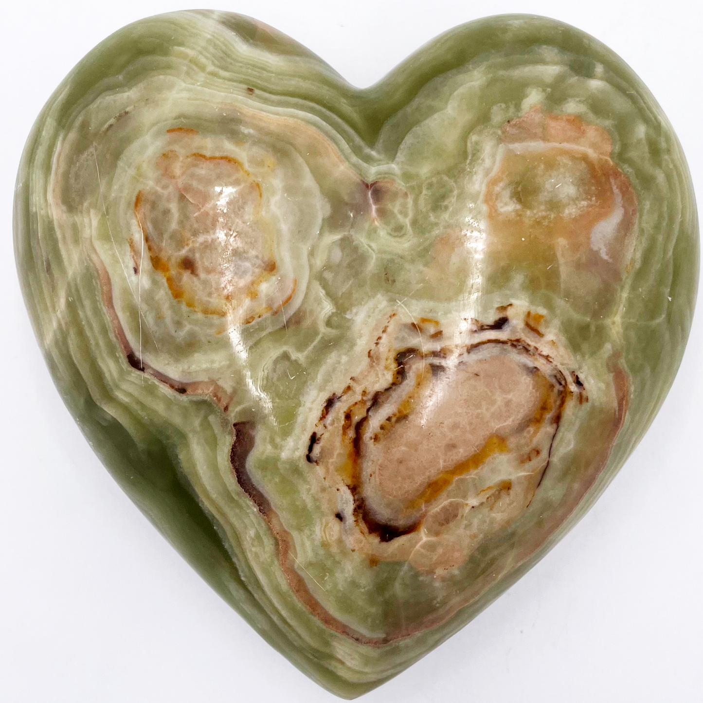 3" Stone Heart in Marble & Onyx