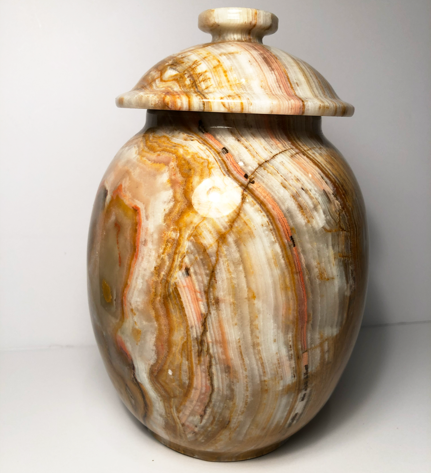 Candy Jar in Multi- Colored Onyx