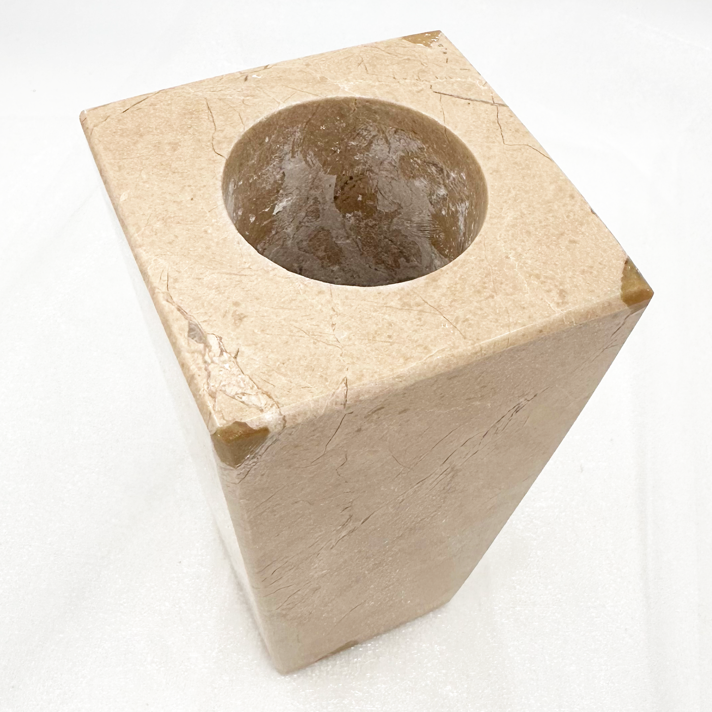 6" Square Vase - Marble and Onyx