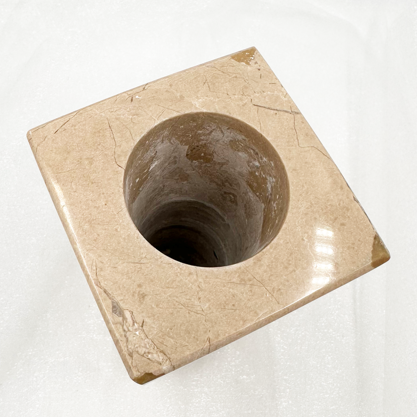 6" Square Vase - Marble and Onyx