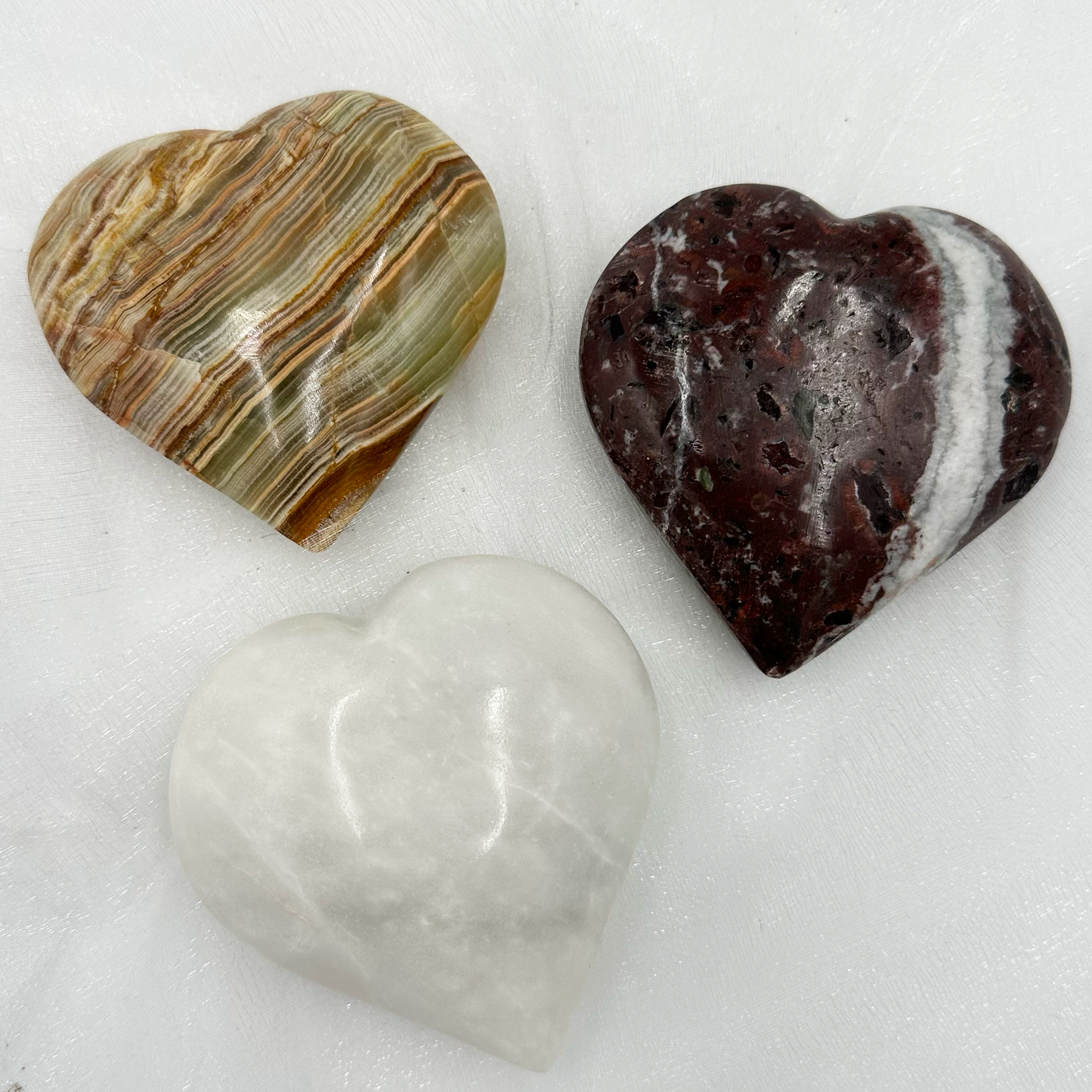 3" Stone Heart in Marble & Onyx