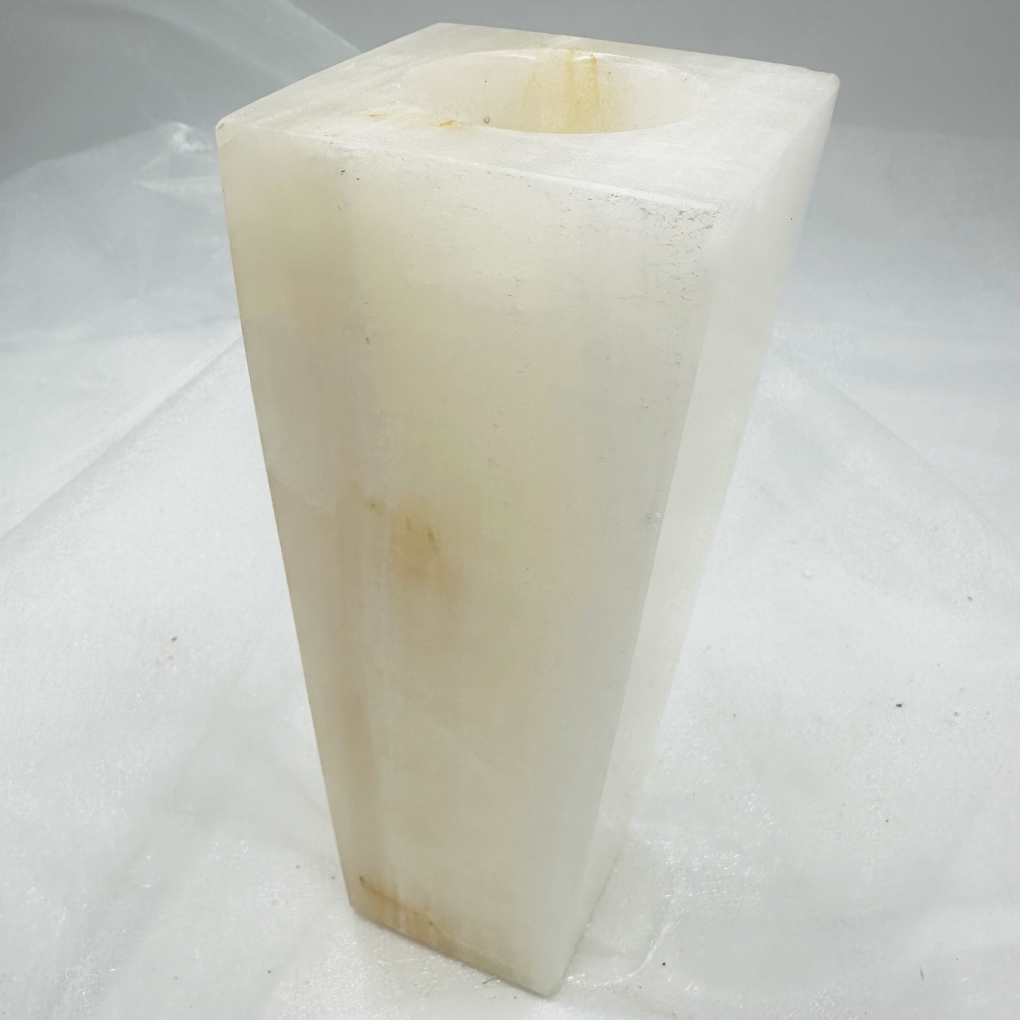 8" Square Vase in Marble and Onyx