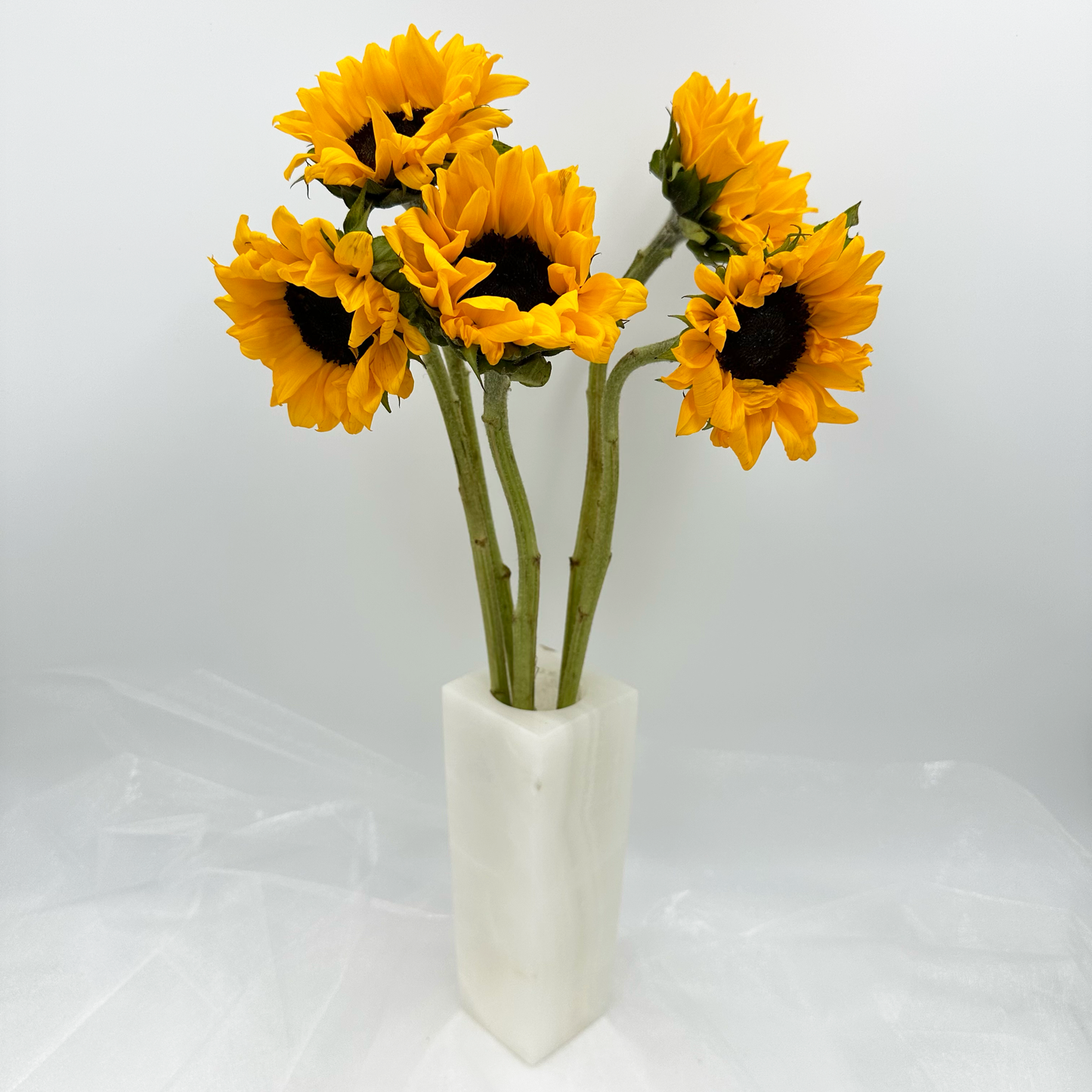 8" Square Vase in Marble and Onyx