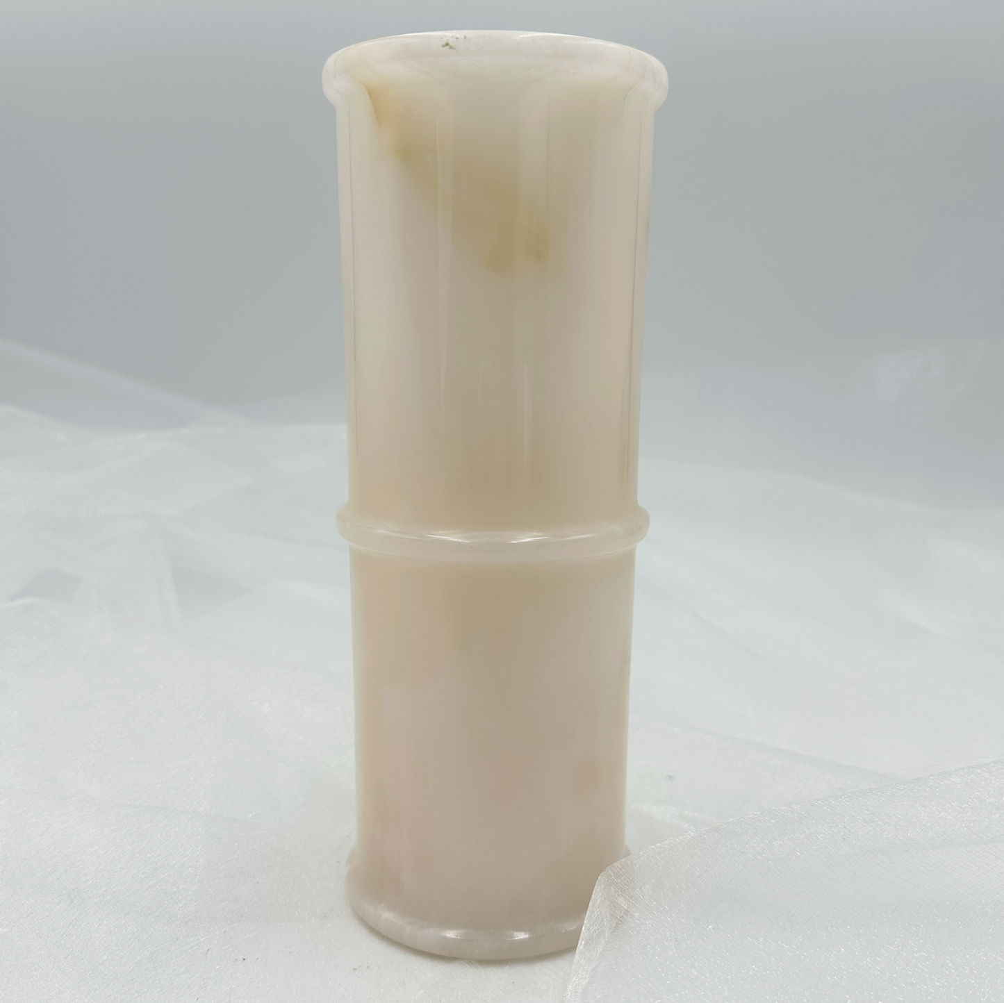 8" Cylindrical Vase in Marble & Onyx