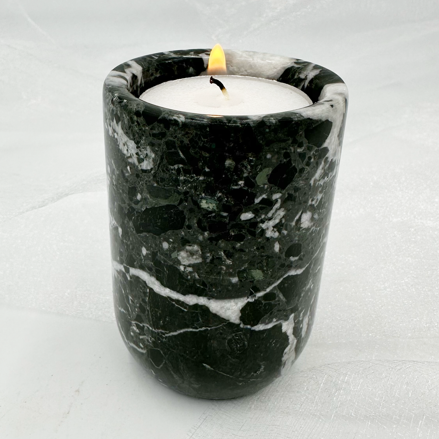 3" Pillar Tea Light in Marble and Onyx