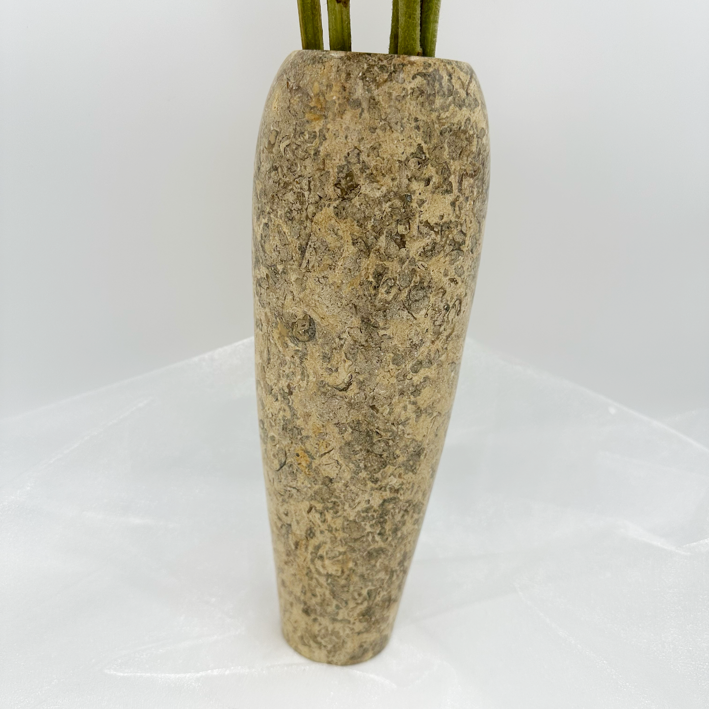 12" Sculpted Vase in Marble & Onyx