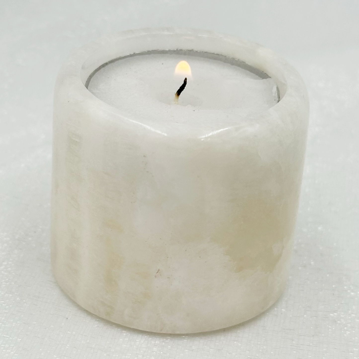 2" Cylindrical Tea-light in Marble and Onyx