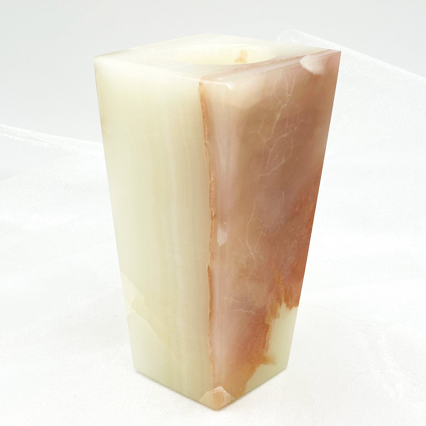 6" Square Vase - Marble and Onyx