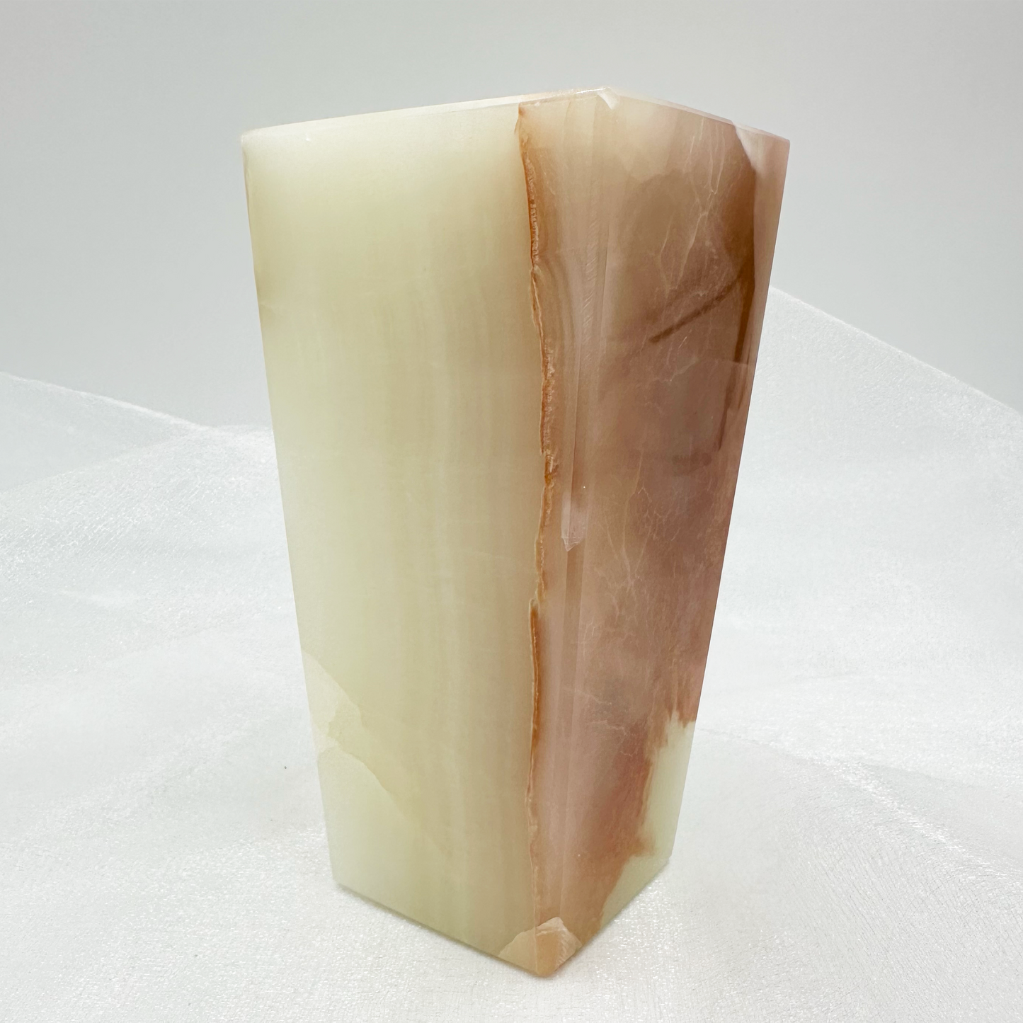 6" Square Vase - Marble and Onyx