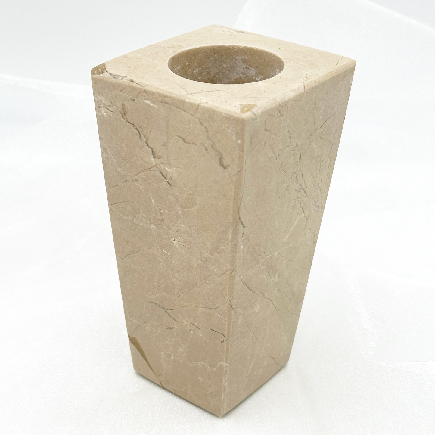 6" Square Vase - Marble and Onyx