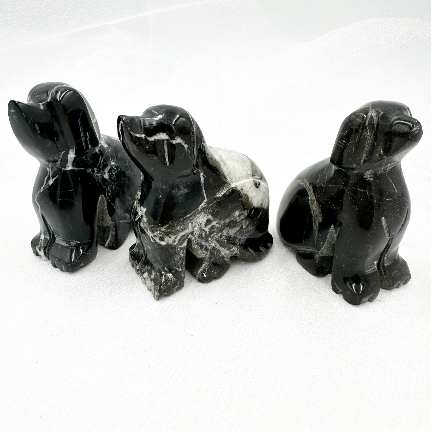 3" Carved Animals in Marble and Onyx