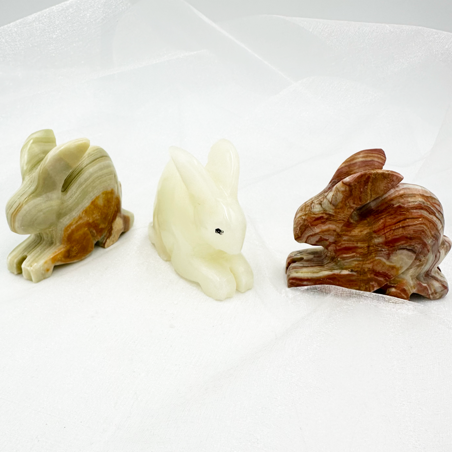 3" Carved Animals in Marble and Onyx