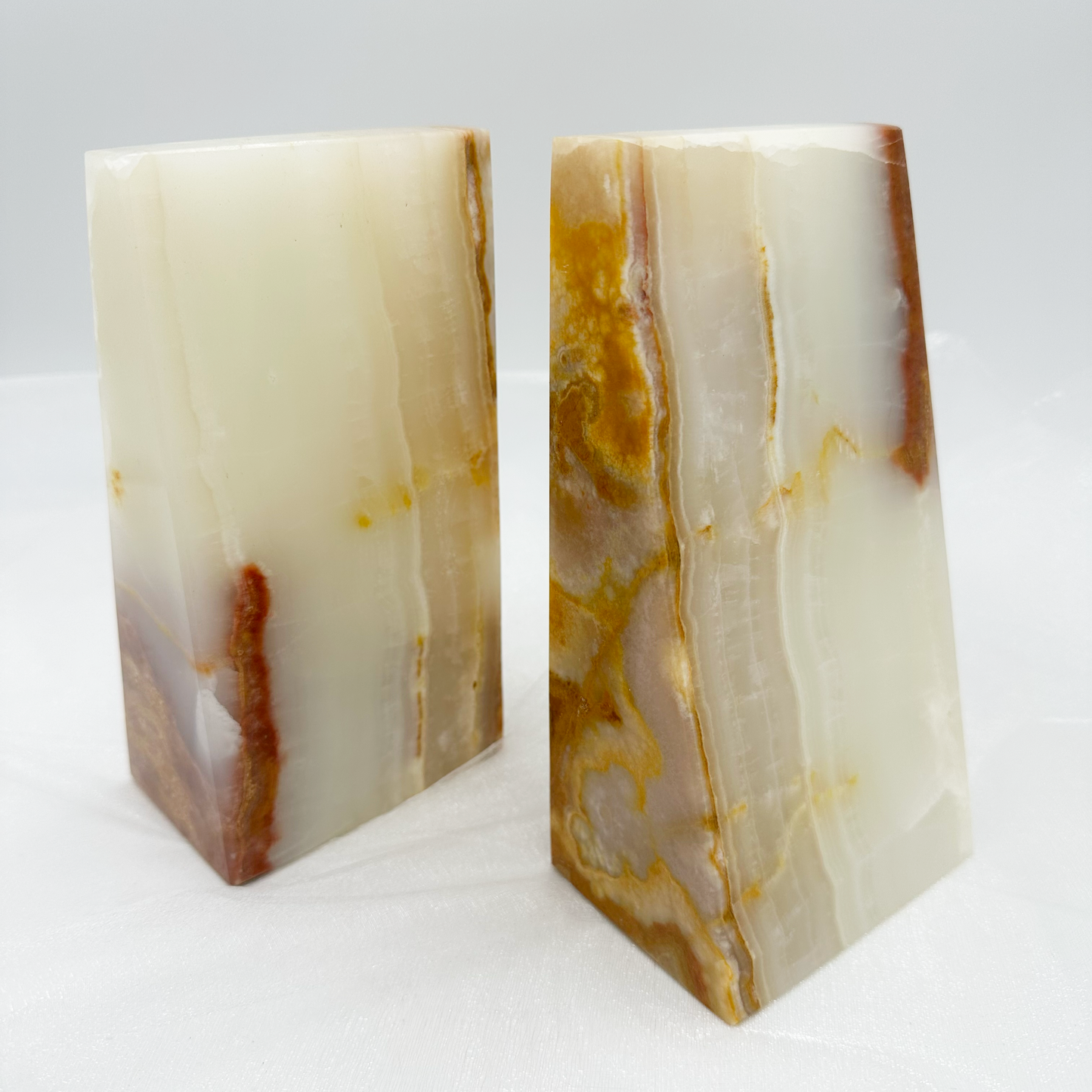 Wedge Bookends in Marble and Onyx - 8"