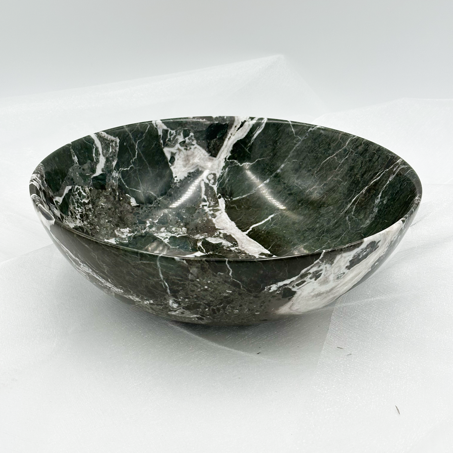 Black Zebra Marble Bowl - 12"