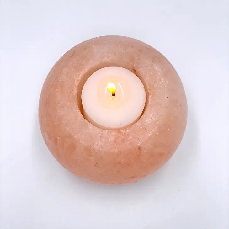 Himalayan Salt Globe Candle Holder
