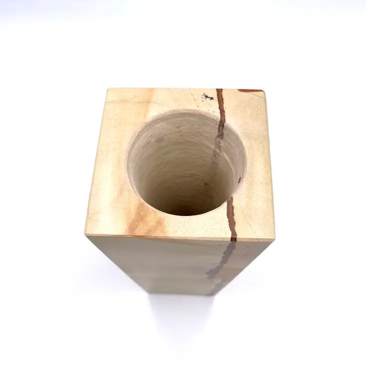 8" Square Vase in Marble and Onyx