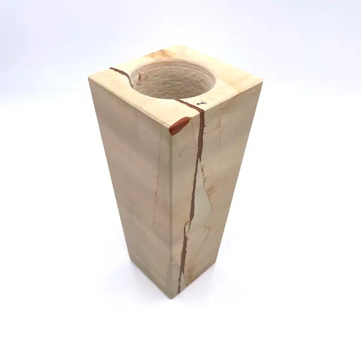 8" Square Vase in Marble and Onyx