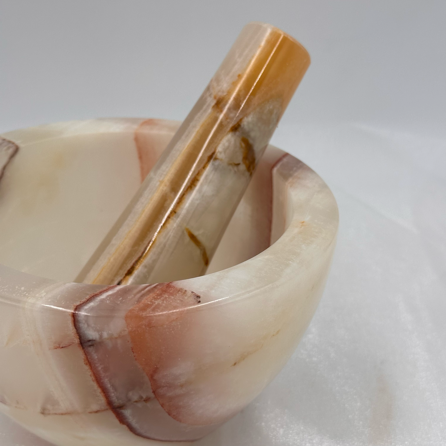 Mortar and Pestle - 7", Marble and Onyx