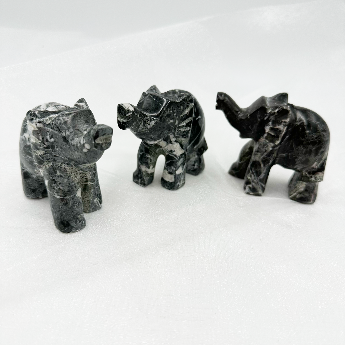 3" Carved Animals in Marble and Onyx